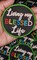 "Living my Blessed Life" Circular Badge, Iron on Embroidered Patch, Positive Applique, Size 3" inches